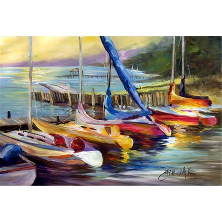 CAROLINES TREASURES Sailboats At Sunset Fabric Placemat JMK1036PLMT